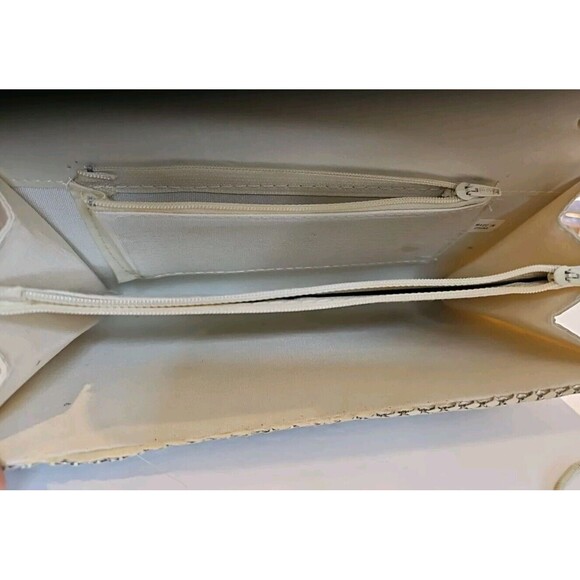 vintage ELKA Handbag Shoulder Purse Ivory Metal Mesh 60's W/ Hide Away Strap - Picture 9 of 10